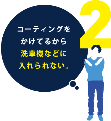 コーティングをかけてるから洗車機などに入れられない。